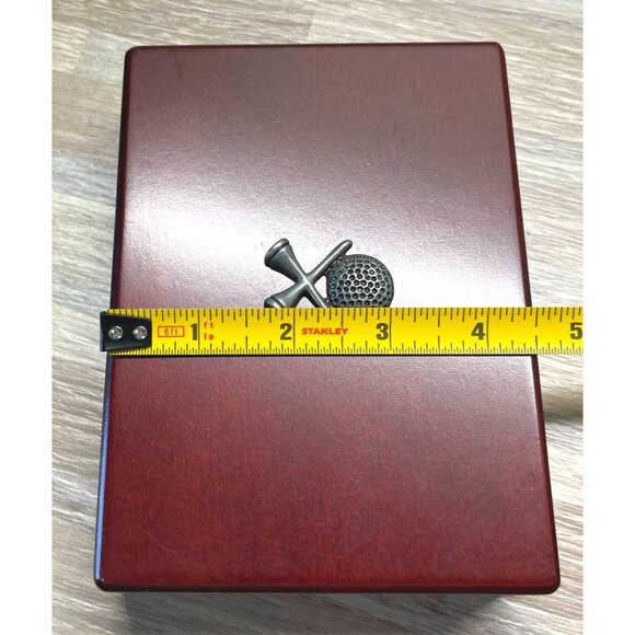 Golf Playing Cards in Wood Box 2 Decks Vintage Office Desk Display - Picture 12 of 12